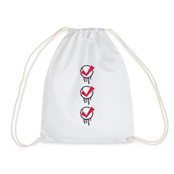 3 hook stamp graffiti - Drawstring Bag - white - Front