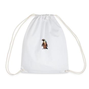 The Bronze Penguin - Drawstring Bag - white - Front