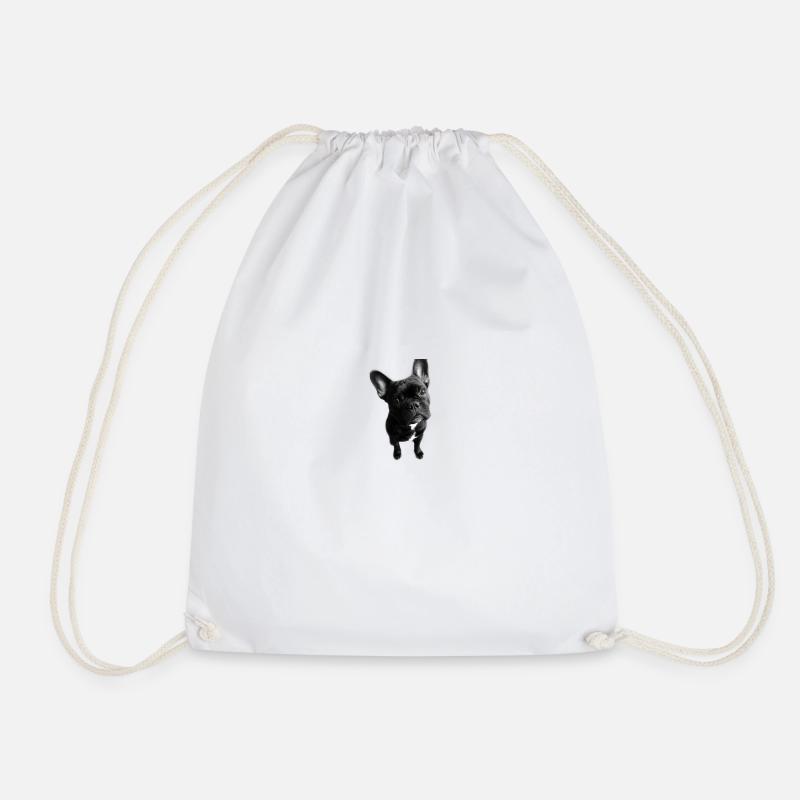 French Bulldog - Drawstring Bag - white