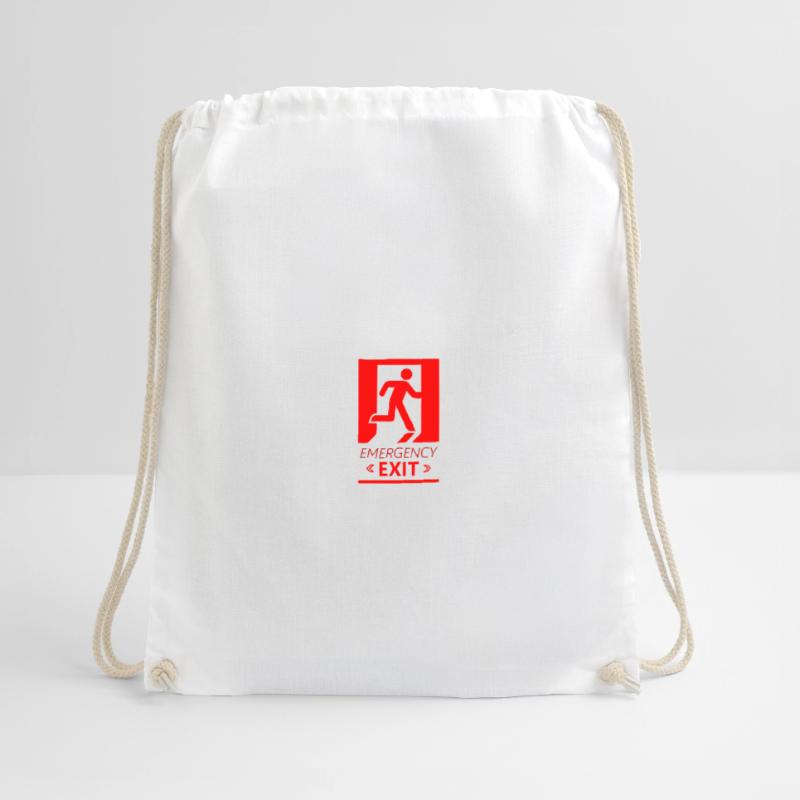 Emergency EXIT Basic Red Drawstring Bag