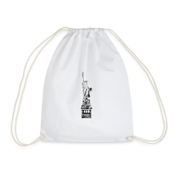 New York City Statue of Liberty - Drawstring Bag - white - Front