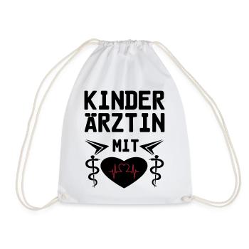 Kinderärztin mit Herz Geschenk - Turnbeutel - Weiß - Vorne