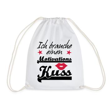 Motivationskuss Liebe, Spruch, Geschenk, Fun - Turnbeutel - Weiß - Vorne