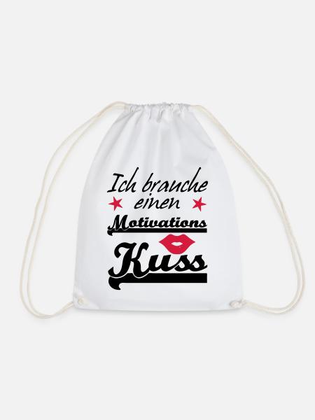 Motivationskuss Liebe, Spruch, Geschenk, Fun - Turnbeutel - Weiß