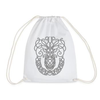 Celtic Stag - Drawstring Bag - white - Front