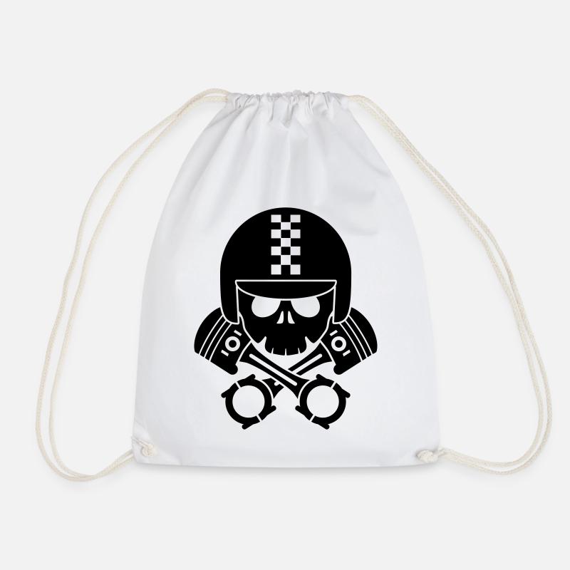 schädel helm kolben - Turnbeutel - Weiß