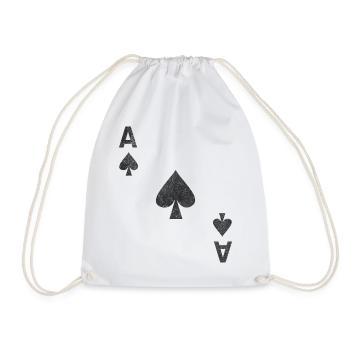 Costume de poker As de pique - Sac de sport léger - blanc - Devant
