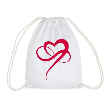 Rotes Herz Infinity Heart Symbol Liebe Polyamorie - Turnbeutel - Weiß - Vorne