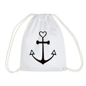 Cute Lines Anker Anchor Glaube Liebe Hoffnung Tatt - Turnbeutel - Weiß - Vorne
