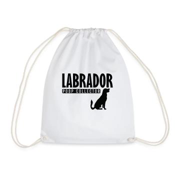 Labrador Dog Poop Collector - Drawstring Bag - white - Front