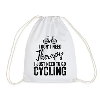 Ich brauche keine Therapie ich muss Fahrrad fahren - Turnbeutel - Weiß - Vorne