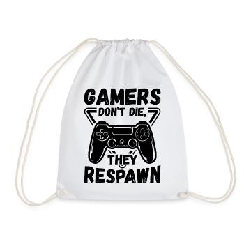 Gamers dont die, they respawn | Gaming Geschenk - Turnbeutel - Weiß - Vorne