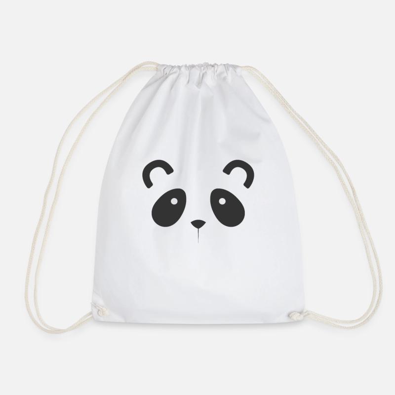 Pandabär Gesicht Kopf - Turnbeutel - Weiß