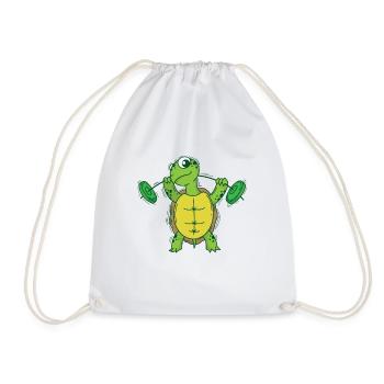 La tortue aime le fitness et le levage de poids - Sac de sport léger - blanc - Devant