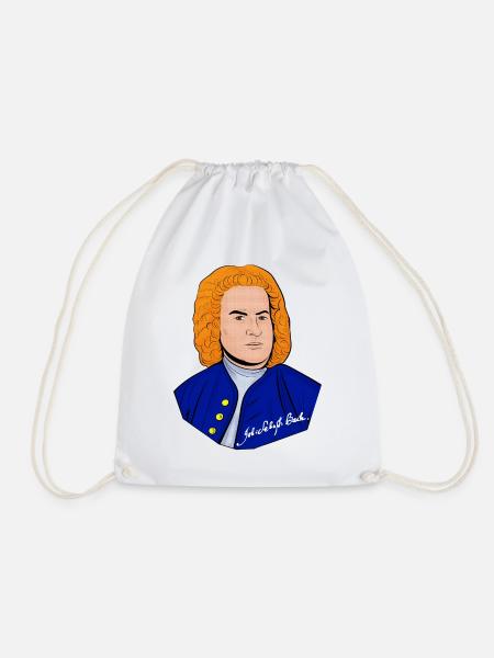 Johann Sebastian Bach im Vintage Stil - Turnbeutel - Weiß