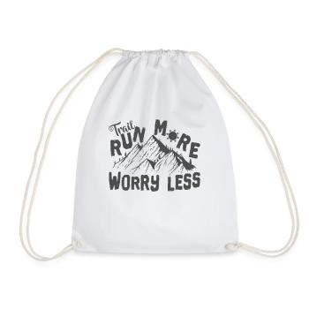 Trail Running Trail Run More Worry Less - Drawstring Bag - white - Front