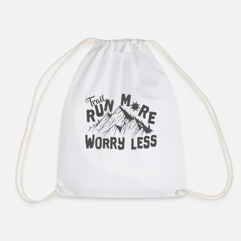 Traillauf Trail Run More Worry Less - Turnbeutel - Weiß