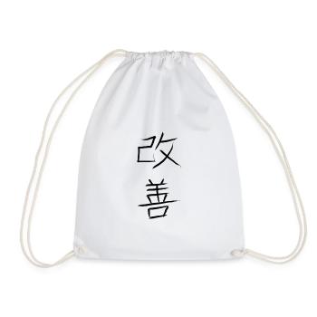 Kaizen, striving for continuous improvement - Drawstring Bag - white - Front