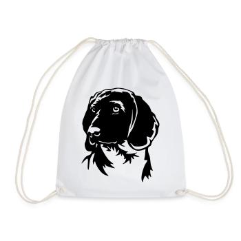 Bavarian Mountain Sweat Dog Head - Drawstring Bag - white - Front