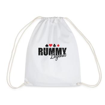 Rummy Legend Hobby Card Game Romme - Drawstring Bag - white - Front