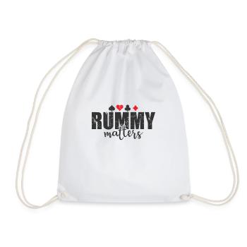 Rummy matters Hobby Card Game Romme - Drawstring Bag - white - Front