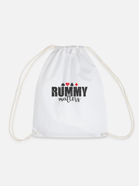 Rummy matters Hobby Kartenspiel Romme - Turnbeutel - Weiß