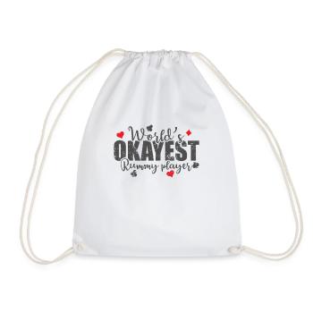 World's Okayest Rummy Player Card Game Romme - Drawstring Bag - white - Front