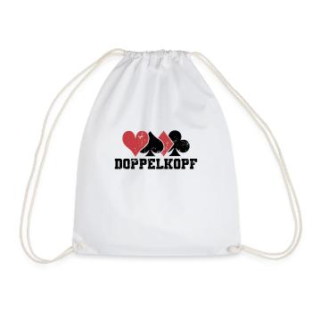 Doppelkopf Kartenspiel Damen und Buben - Turnbeutel - Weiß - Vorne
