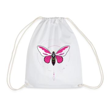 papillon tatouage papillon pendule rose phase de lune - Sac de sport léger - blanc - Devant