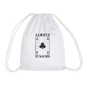 Always Winning Kreuz Ass Poker oder Skat - Turnbeutel - Weiß - Vorne