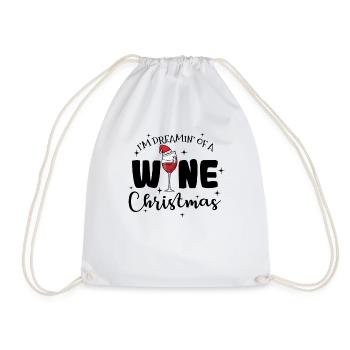 I'm dreamin' of a Wine Christmas Xmas - Drawstring Bag - white - Front