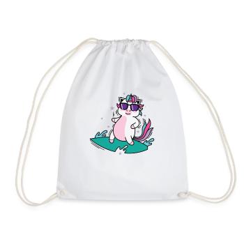 cool licorne surfe sur les sports de créatures mythiques - Sac de sport léger - blanc - Devant