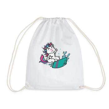 Licorne en kite ou wakeboard - Sac de sport léger - blanc - Devant
