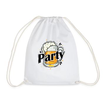 Party with beer celebrations dancing music friends - Drawstring Bag - white - Front