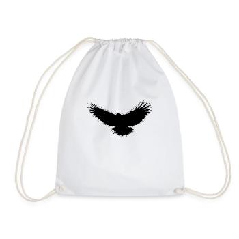 Raven in the air Crow Animal Bird Nature - Drawstring Bag - white - Front