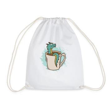 Dragon dans une tasse mignonne créature mythique - Sac de sport léger - blanc - Devant
