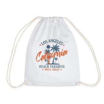 Los Angeles California Beach Paradise West Coast - Drawstring Bag - white - Front