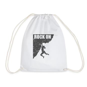 Rock on Hobby Klettern Bouldern Sport - Turnbeutel - Weiß - Vorne