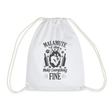 Le Malamute et le vin rendent tout bien - Sac de sport léger - blanc - Devant