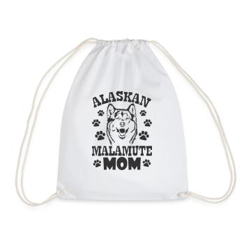 Alaskan Malamute Mom Pet Dog Breed - Drawstring Bag - white - Front