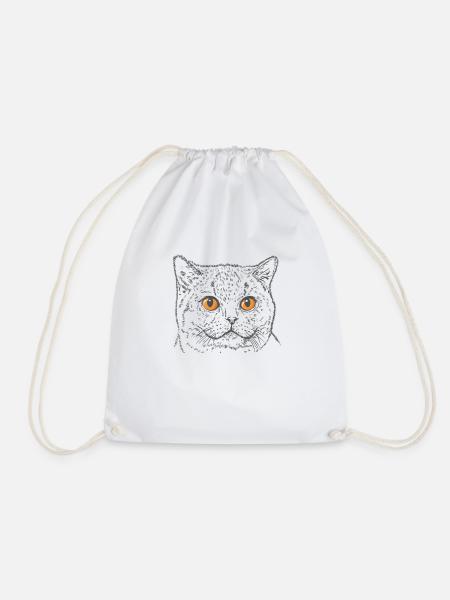 Britisch Kurzhaar Katze mit Kupfer Augen - Turnbeutel - Weiß