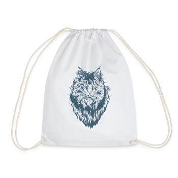 Maine Coon Cat Pet Cat Fur - Drawstring Bag - white - Front