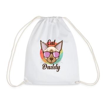 Cat Daddy Siamese Cat Pet Cat - Drawstring Bag - white - Front