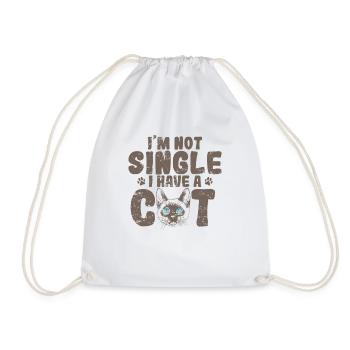 Je ne suis pas célibataire J’ai un animal de compagnie de chat siamois - Sac de sport léger - blanc - Devant