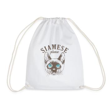Siamese Cat please Pet Cat Breed - Drawstring Bag - white - Front