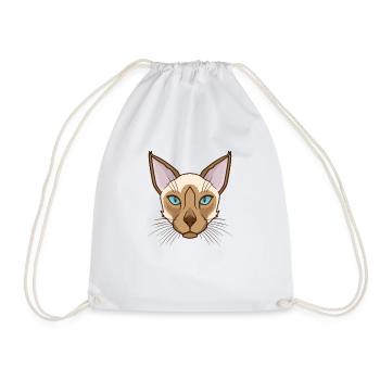 Siamese Cat Profilbild Haustier Kater - Turnbeutel - Weiß - Vorne