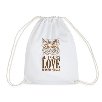All I Need is Love from my Persian Cat - Turnbeutel - Weiß - Vorne