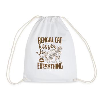 Bengal Cat Kisses réparer tout Chat domestique - Sac de sport léger - blanc - Devant