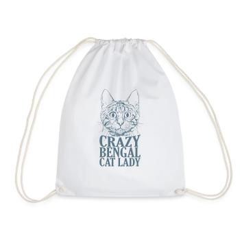 Crazy Bengal Cat Lady Race de chat domestique - Sac de sport léger - blanc - Devant