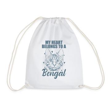Mon cœur appartient à un chat domestique du Bengale - Sac de sport léger - blanc - Devant